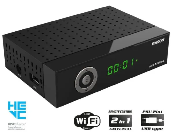 EDISION PICCO T265 PRO HEVC/T2 DIGITALE TERRESTRE FTA ORIGINALE - immagine 3